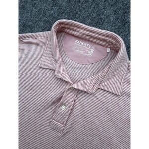 Faherty Cloud Cotton Polo Shirt XL White Red Striped Soft Knit‎ Huckberry